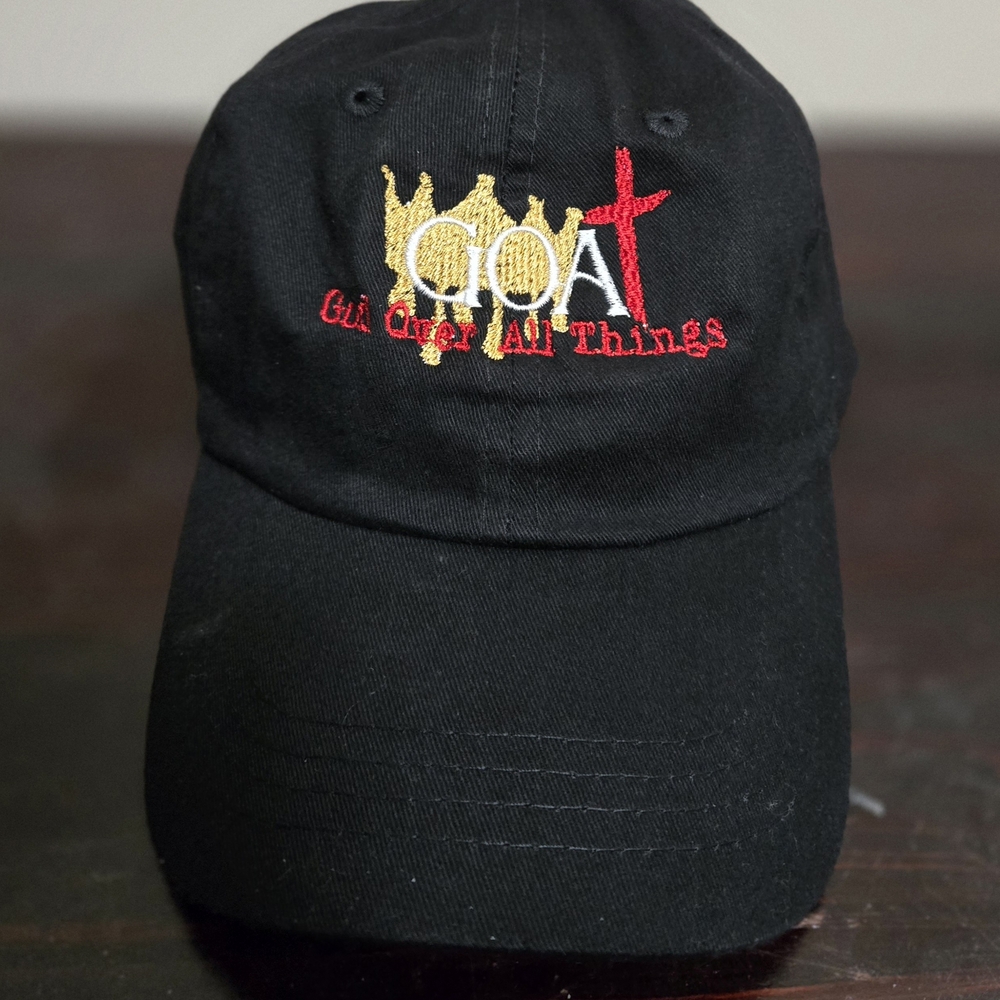 Black Cap with Gold and Red Embroidery